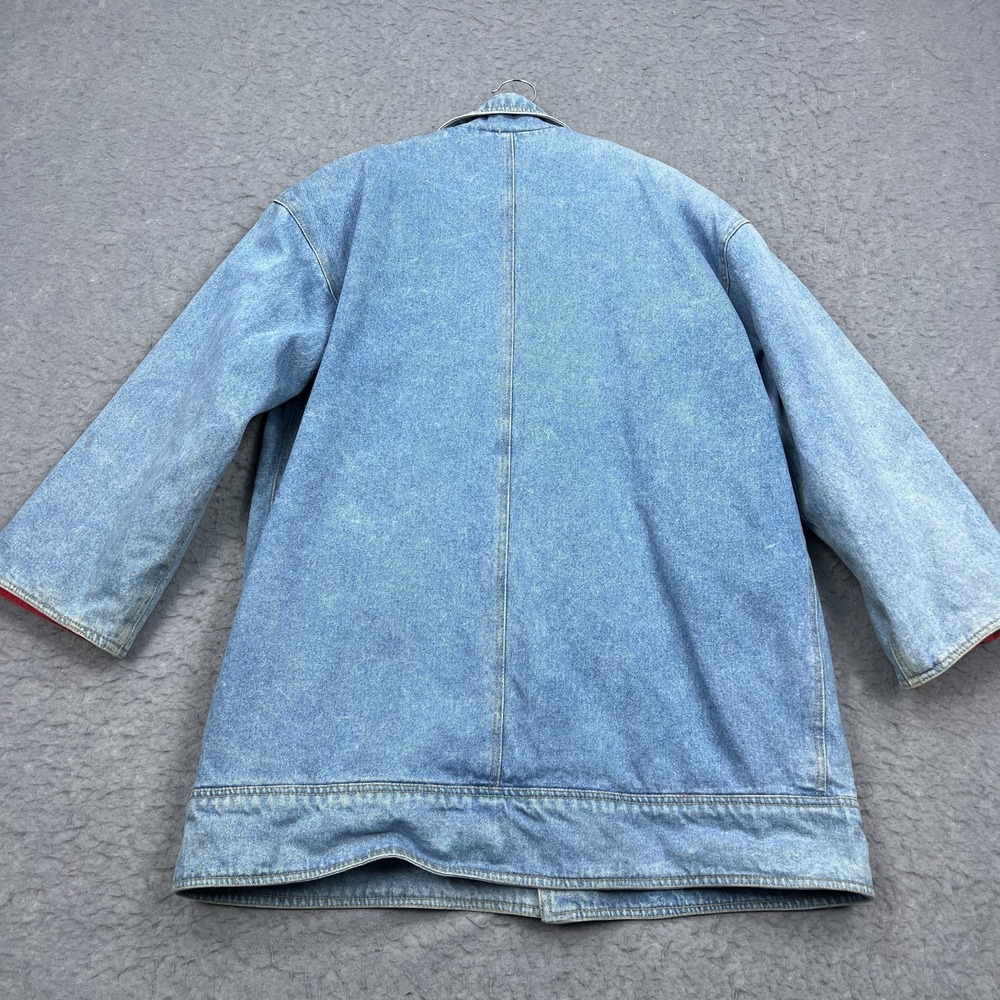 Vintage Denim Jacket Women's Small Blue Toggle Clasp Closure Retro Lined Coat‎ - Picture 12 of 14